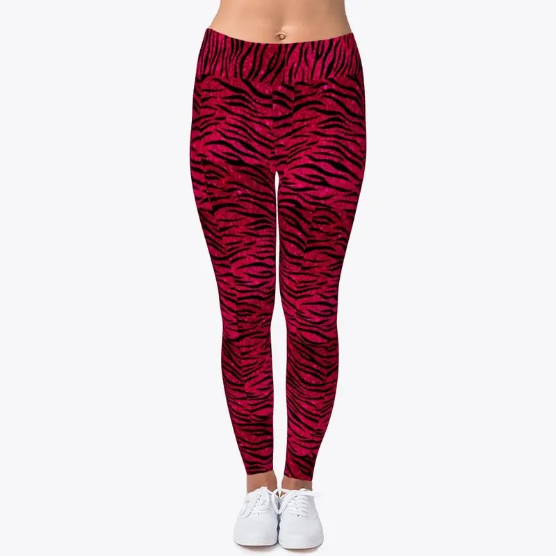 RAM (Red Glitter Zerbra Print) Leggings 